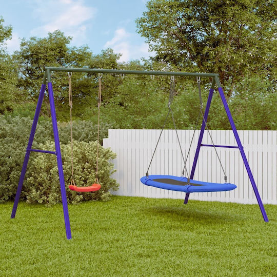 vidaXL Metal Double Swing 185x185x185cm Blue