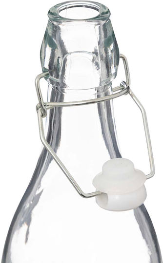 Μπουκάλι Νερού Γυάλινο με Κλιπ 1000ml