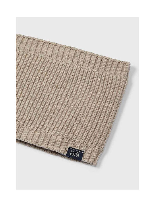 Mayoral Kids Knitted Neck Gaiter Beige