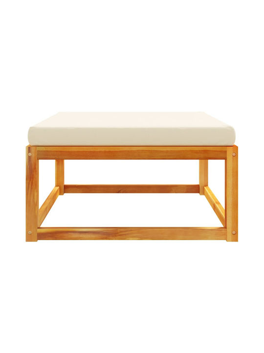 Băncuță De Grădină Din Lemn Tip Cub Pentru Exterior Cu Pernă Maro 65x65x29cm