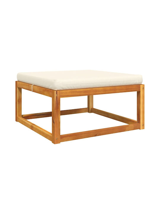 Băncuță De Grădină Din Lemn Tip Cub Pentru Exterior Cu Pernă Maro 65x65x29cm