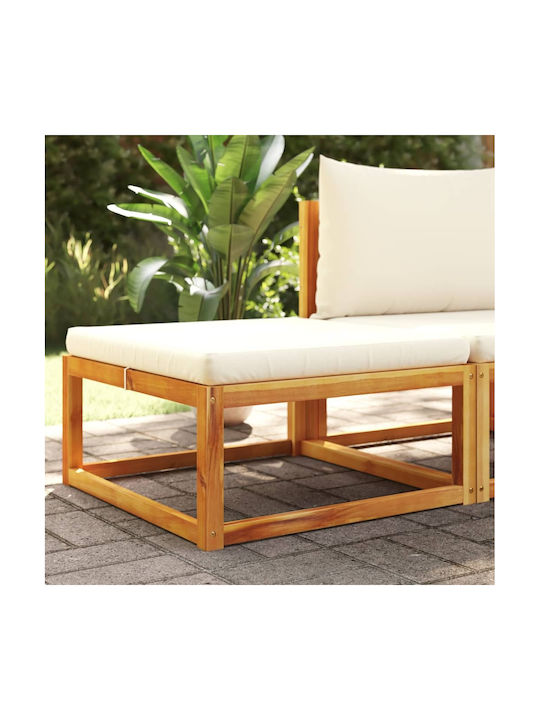 Băncuță De Grădină Din Lemn Tip Cub Pentru Exterior Cu Pernă Maro 65x65x29cm
