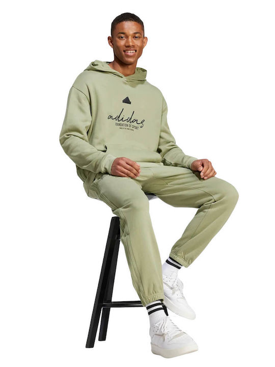 Adidas Men's Sweatshirt with Hood Green