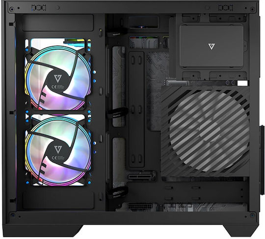 Modecom Panorama ARGB 3F Gaming Middle Tower Carcasă Calculator cu Fereastră Laterală Negru