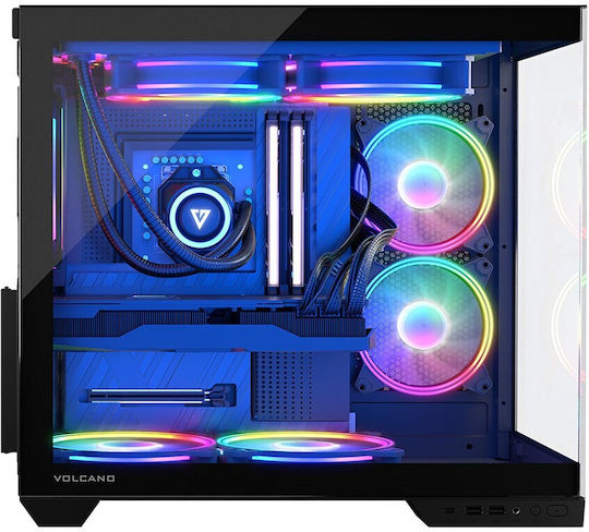 Modecom Panorama ARGB 3F Gaming Middle Tower Carcasă Calculator cu Fereastră Laterală Negru