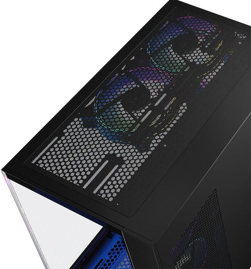 Modecom Panorama ARGB 5F Gaming Midi Tower Computer Case with Side Window Black