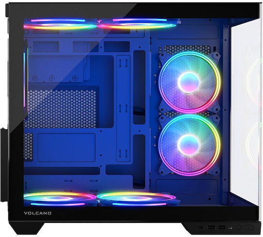Modecom Panorama ARGB 5F Gaming Midi Tower Computer Case with Side Window Black