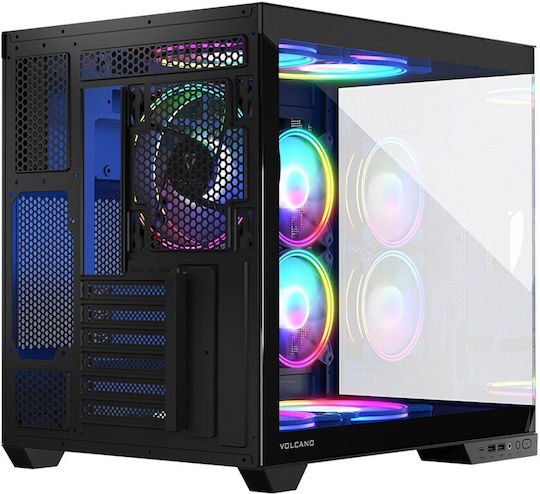 Modecom Panorama ARGB 5F Gaming Midi Tower Computer Case with Side Window Black