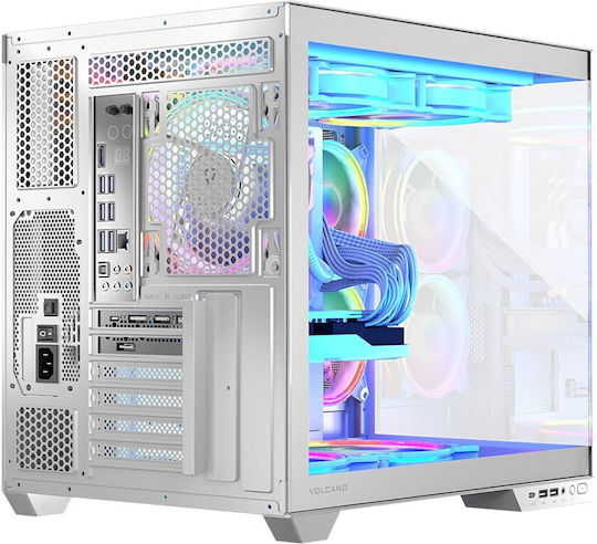Modecom Panorama ARGB 7F Gaming Midi-Turm Computergehäuse mit Seitenfenster Weiß