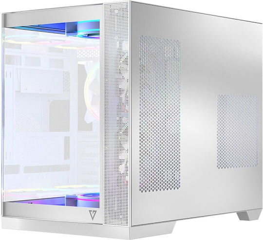 Modecom Panorama ARGB 7F Gaming Midi-Turm Computergehäuse mit Seitenfenster Weiß
