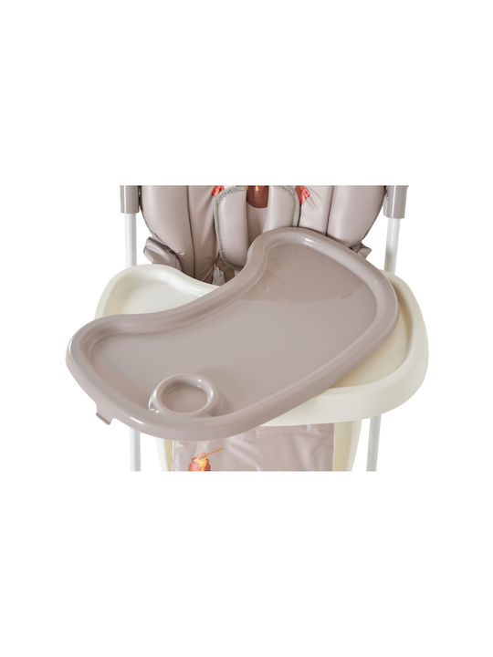 Moni Hunny Bear Foldable Baby Highchair With Adjustable Height Beige