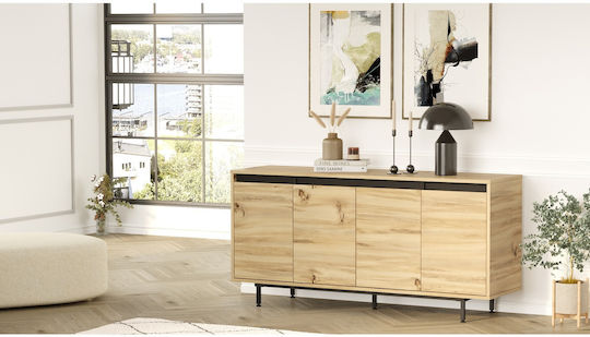 Μπουφές Brentford Natural/black 160x44.5x75.6cm