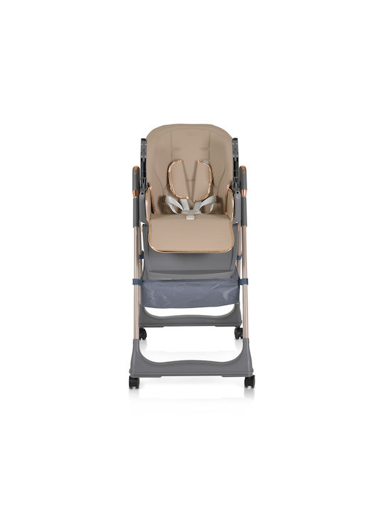 Moni Lindo Foldable Baby Highchair With Adjustable Height Beige