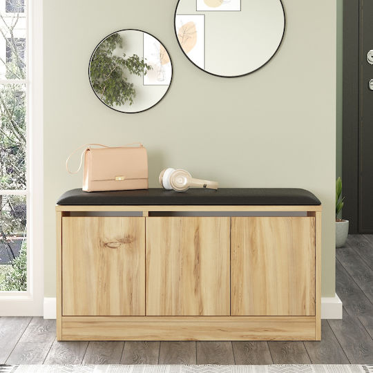 Crofton Entry Furniture with Shoe Rack & Bench Natural 89.6x35.5x45.8cm