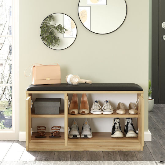 Crofton Entry Furniture with Shoe Rack & Bench Natural 89.6x35.5x45.8cm