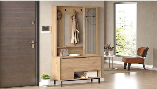 Laxfield Mobilier de Intrare cu Dulap pentru Pantofi Natural 112x35.5x178.2cm