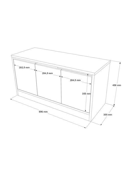 Crofton Entry Furniture with Shoe Rack & Bench Natural 89.6x35.5x45.8cm