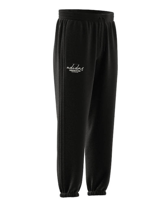 Adidas Men's Fleece Sweatpants with Rubber Black