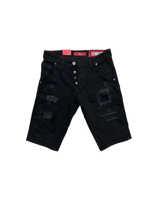 Senior Men's Shorts Jeans Black