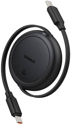 Baseus Retractable USB 2.0 Cable USB-C male - USB-C 60W Black 1m (P10364500111-01)