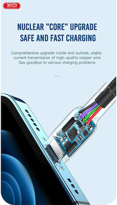 XO Nb208a Stainless USB-C to Lightning Cable 20W Μαύρο 1m (16.005.0243)