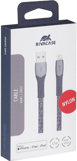 Rivacase Braided USB to Lightning Cable Γκρι 1,2m (PS6101GR12)