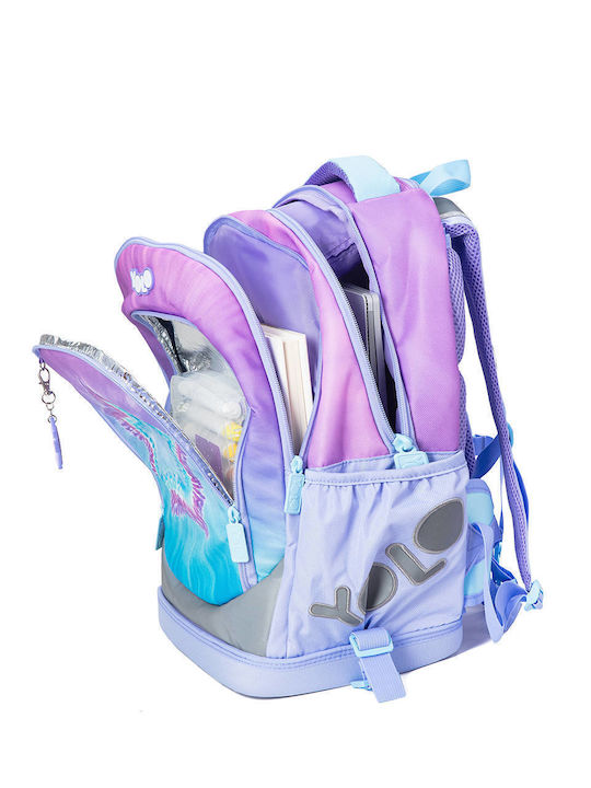 Cremlis Yolo School Bag Backpack Elementary, Elementary Multicolour with Water Bottle Holder 25Liters