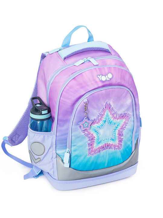Cremlis Yolo School Bag Backpack Elementary, Elementary Multicolour with Water Bottle Holder 25Liters