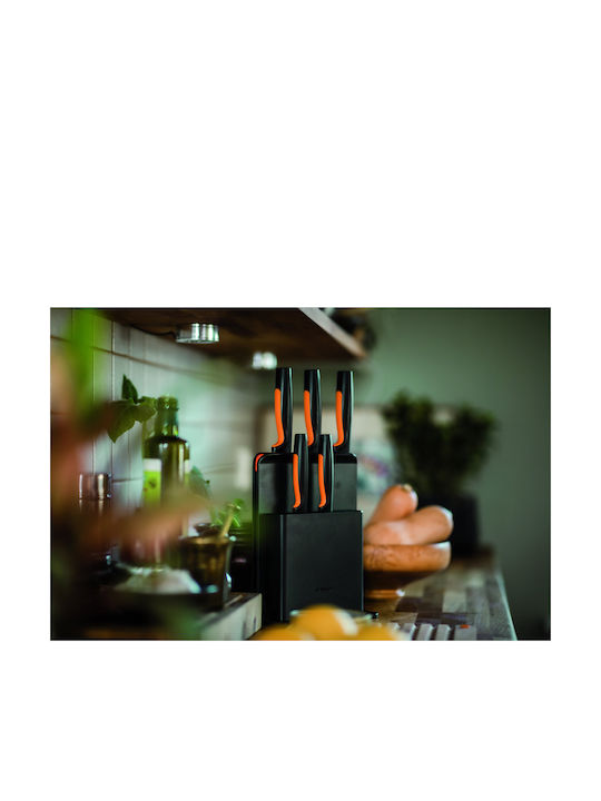 Fiskars Messerset mit Block aus rostfreiem Stahl
