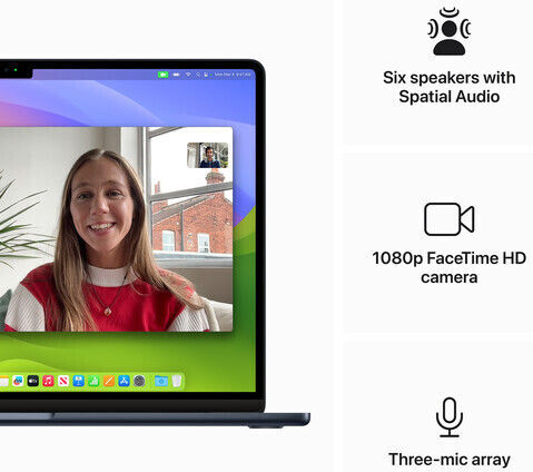 Apple MacBook Air 15" (2024) 15.3" IPS Retina Display (M3-8-Core/16GB/512GB SSD/10-Core GPU) με Φορτιστή 35W (Dual Port) Midnight (International English Keyboard)