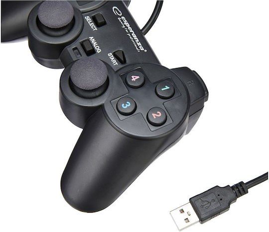 Esperanza Warrior Ενσύρματο Gamepad για PC Μαύρο