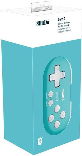 8Bitdo Zero 2 Ασύρματο Gamepad για Switch Τιρκουάζ