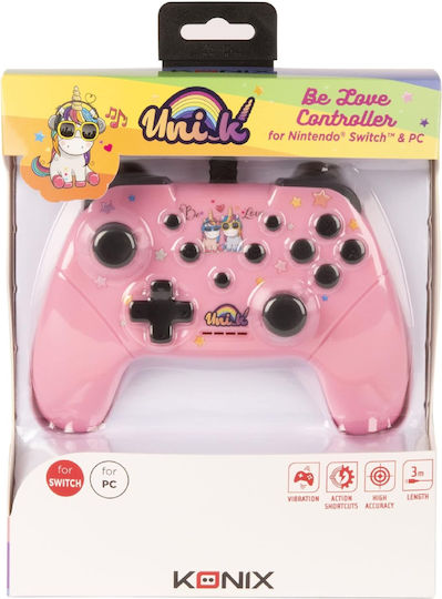 Konix Be Love Ενσύρματο Gamepad για PC / Switch Ροζ