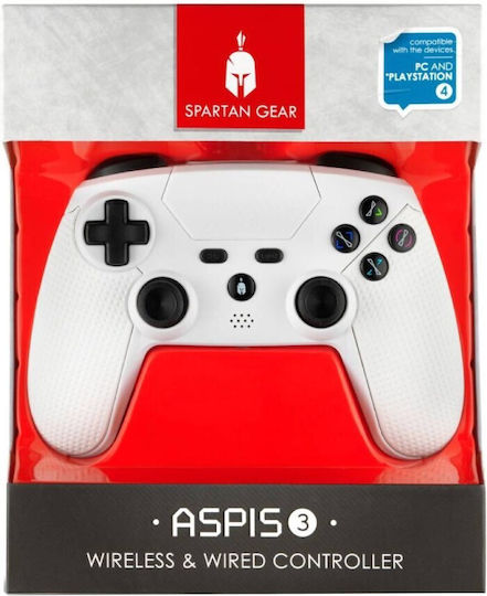 Spartan Gear Aspis 3 Ασύρματο Gamepad για PS4 Λευκό