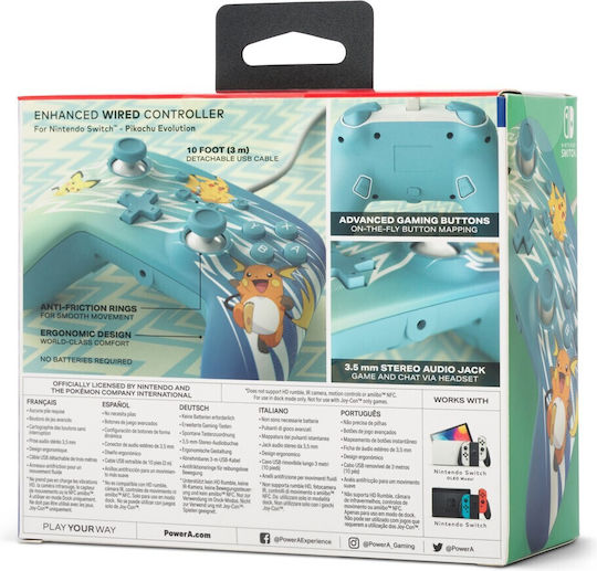 PowerA Enhanced Wired Gamepad για Switch Pikachu Evolution