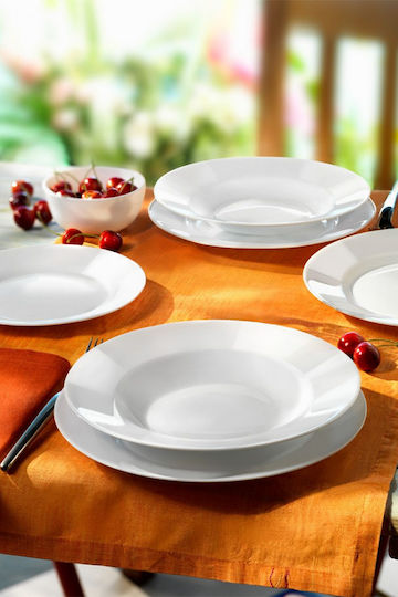 Bormioli Rocco Toledo Teller Suppe Keramik Weiß mit Durchmesser 29.5cm