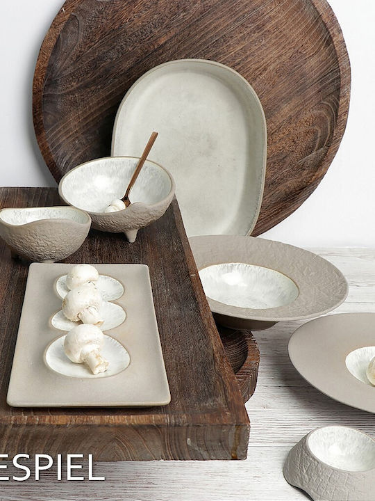 Espiel Spirit Plate Soup Ceramic Beige with Diameter 15.3cm