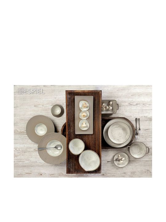 Espiel Spirit Plate Soup Ceramic Beige with Diameter 15.3cm