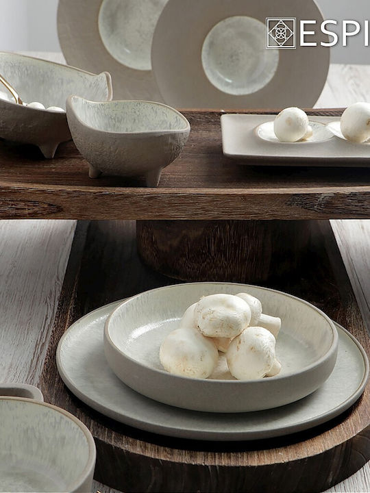 Espiel Spirit Plate Soup Ceramic Beige with Diameter 15.3cm