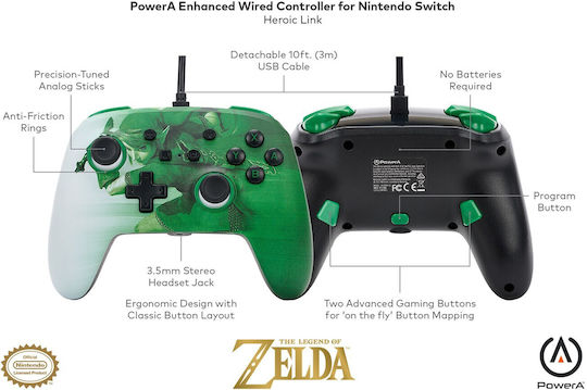 PowerA Enhanced Wired Gamepad for Switch Heroic Link