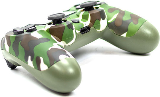 Double Motor Vibration 4 Wireless Gamepad for PS4 Camo Green