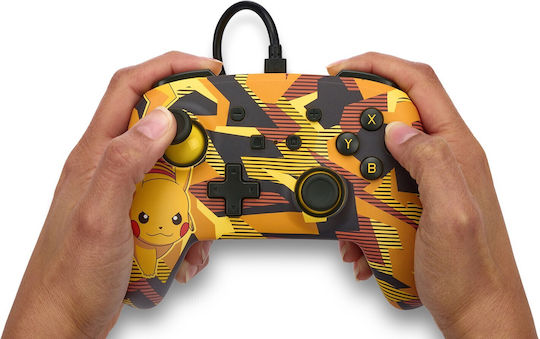 PowerA Camo Storm Pikachu Ενσύρματο Gamepad για Switch Κίτρινο