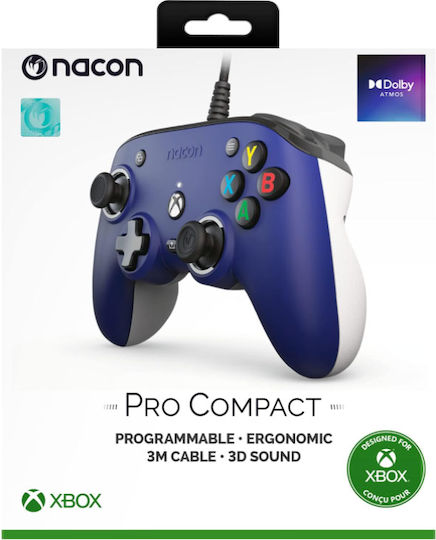 Nacon Pro Compact Ενσύρματο Gamepad για Xbox Series Μπλε