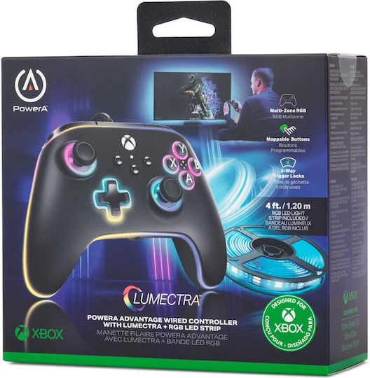 PowerA Advantage Plus RGB Strip Wired Gamepad for Xbox Series with Lumectra