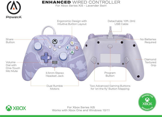 PowerA S7820172 Verkabelter Gamepad für Xbox-Serie Lila