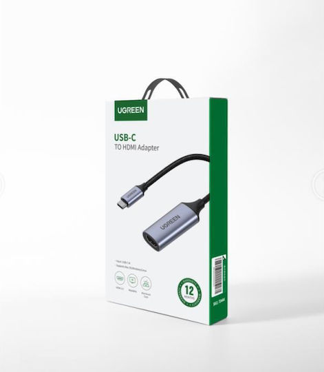 Ugreen Конвертор USB-C мъжки към HDMI женски Черен 1бр 70444