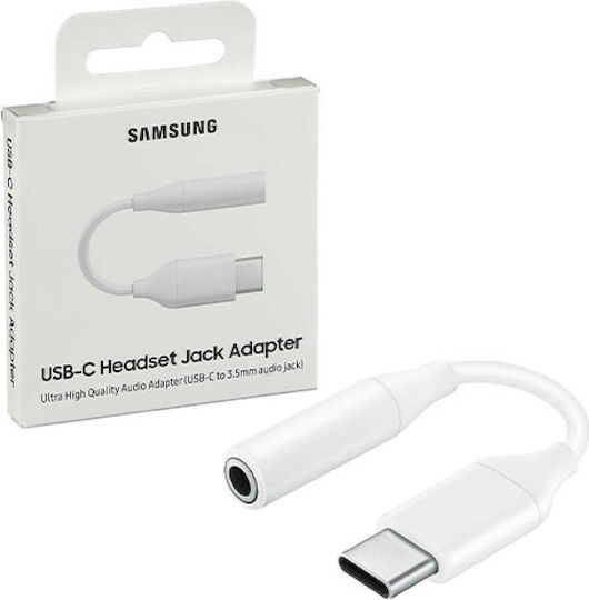 Samsung Μετατροπέας USB-C male σε 3.5mm female Λευκό 1τμχ EE-UC10JUWEGUS