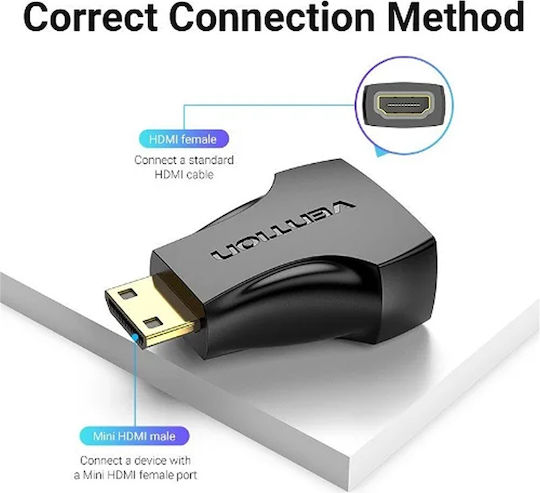 Vention Μετατροπέας mini HDMI male σε HDMI female 1τμχ AISB0