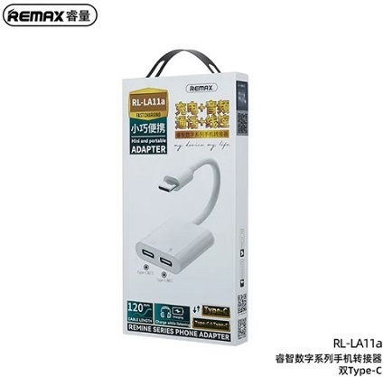 Remax RL-LA11 Μετατροπέας USB-C male σε 3.5mm / USB-C female Λευκό