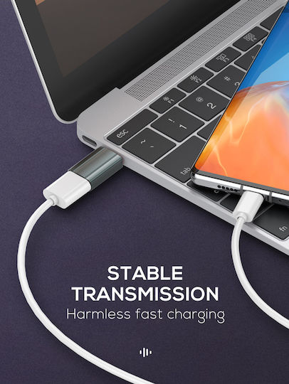 Ldnio Convertor USB-C masculin în USB-C feminin Gri 1buc LC140
